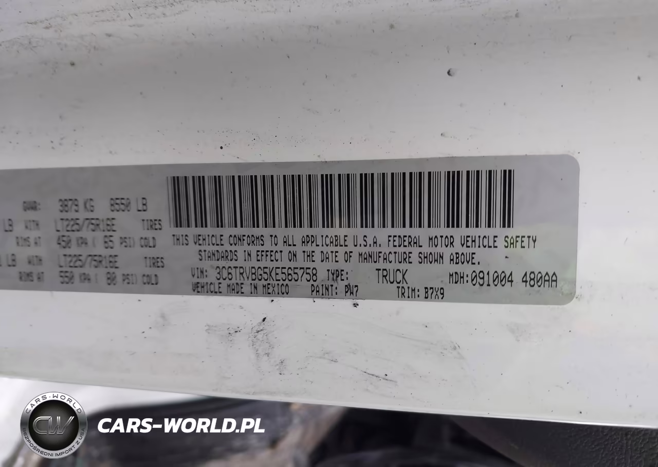 2019 Ram Promaster 1500 High Roof 136 Wb VIN:3C6TRVBG5KE565758 - 9