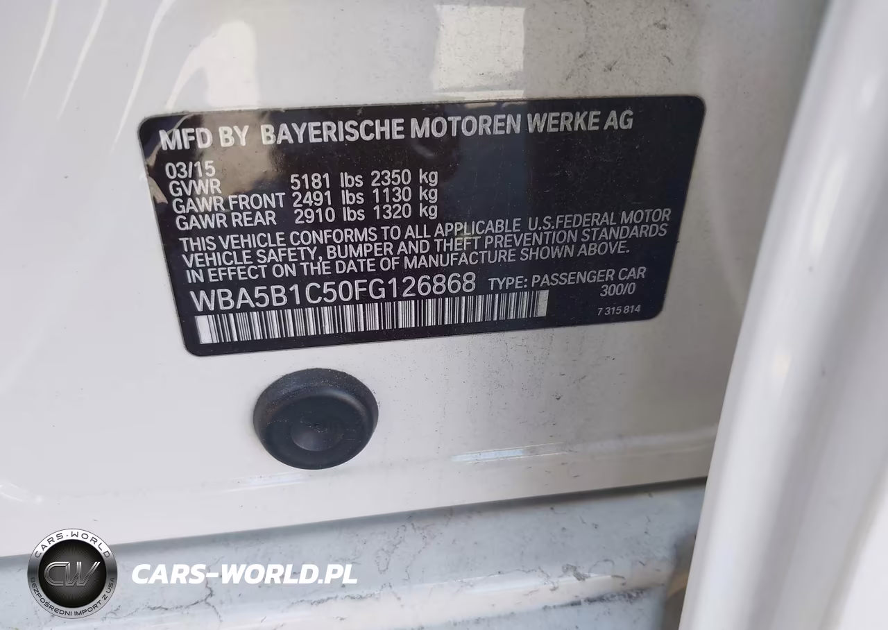 2015 BMW 535I VIN:WBA5B1C50FG126868 - 9