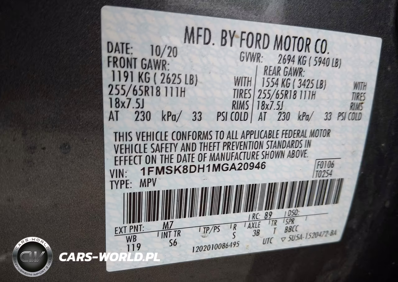 2021 Ford Explorer Xlt VIN:1FMSK8DH1MGA20946 - 9
