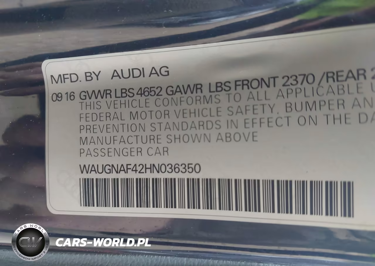 2017 Audi A4 2.0T Premium VIN:WAUGNAF42HN036350 - 9
