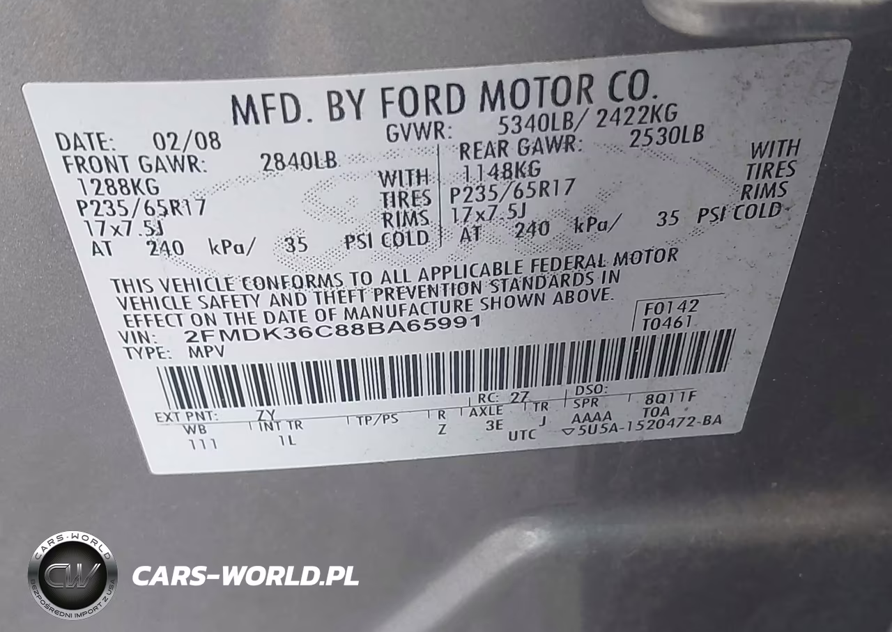 2008 Ford Edge Se VIN:2FMDK36C88BA65991 - 9