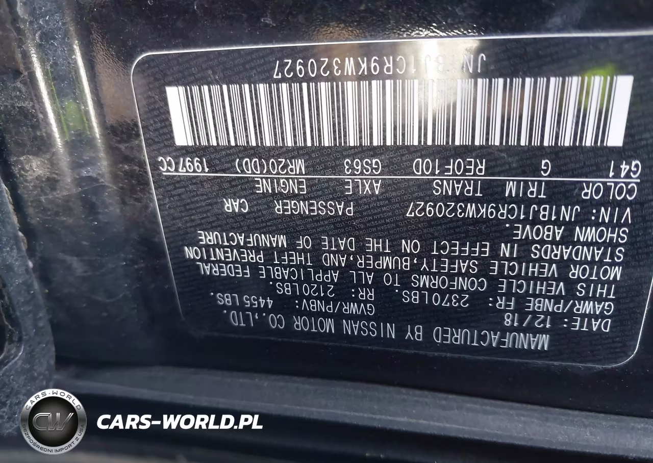 2019 Nissan Rogue Sport S VIN:JN1BJ1CR9KW320927 - 9