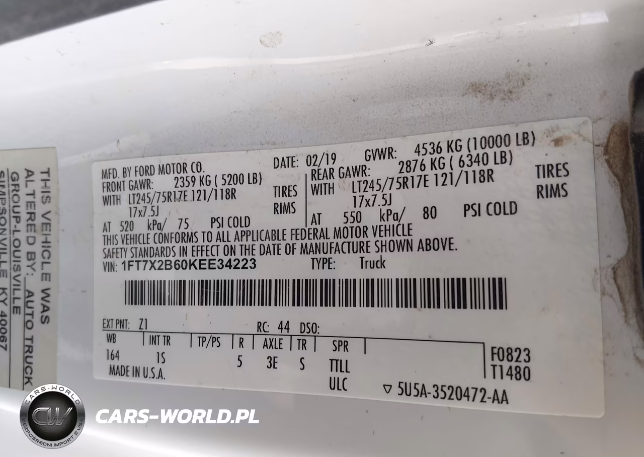 2019 Ford F-250 Xl VIN:1FT7X2B60KEE34223 - 9