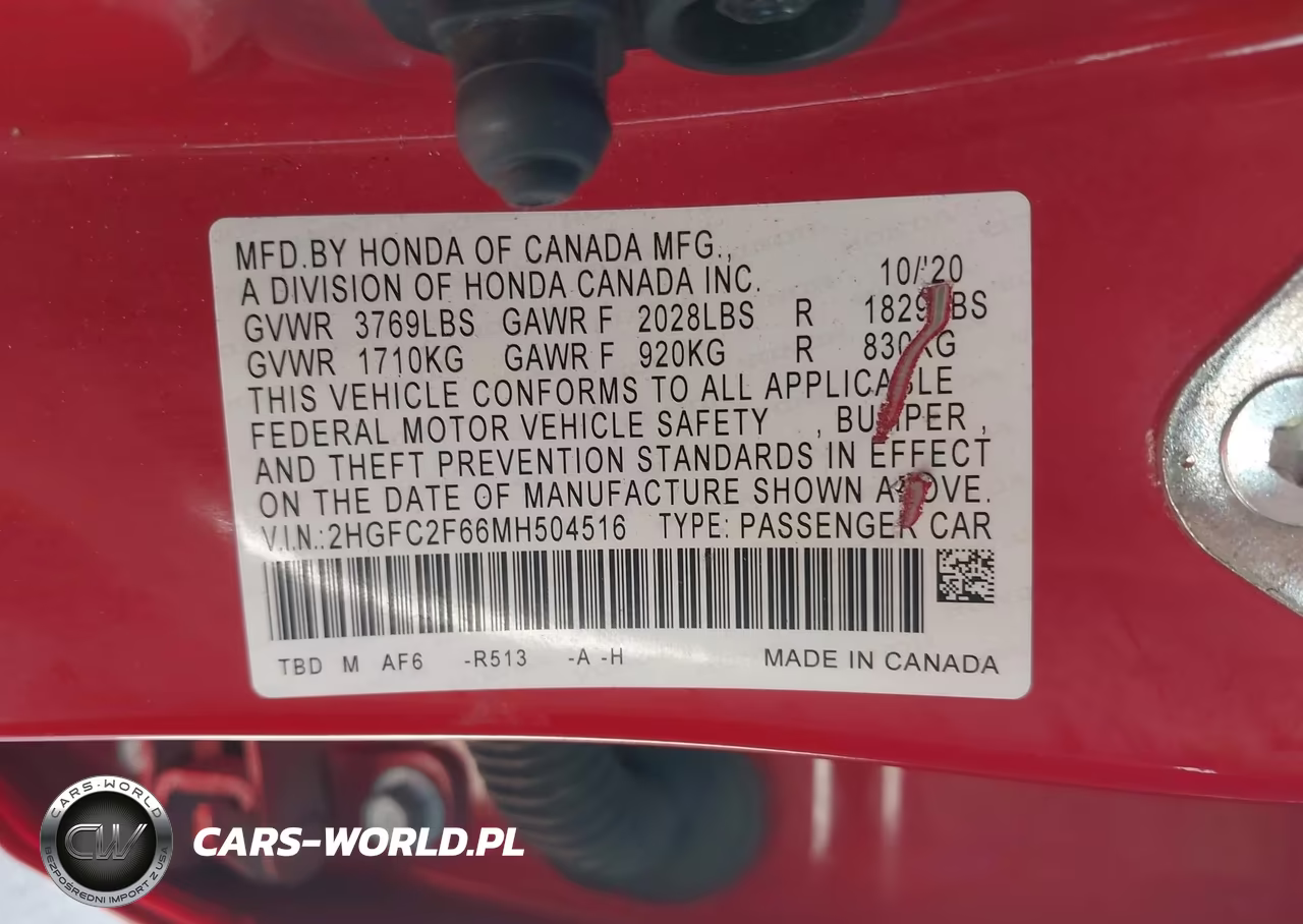 2021 Honda Civic Lx VIN:2HGFC2F66MH504516 - 9