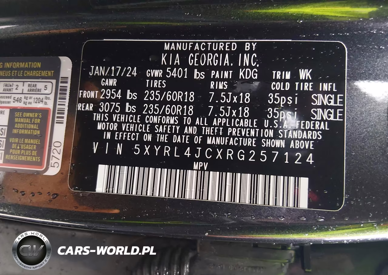2024 Kia Sorento S VIN:5XYRL4JCXRG257124 - 9