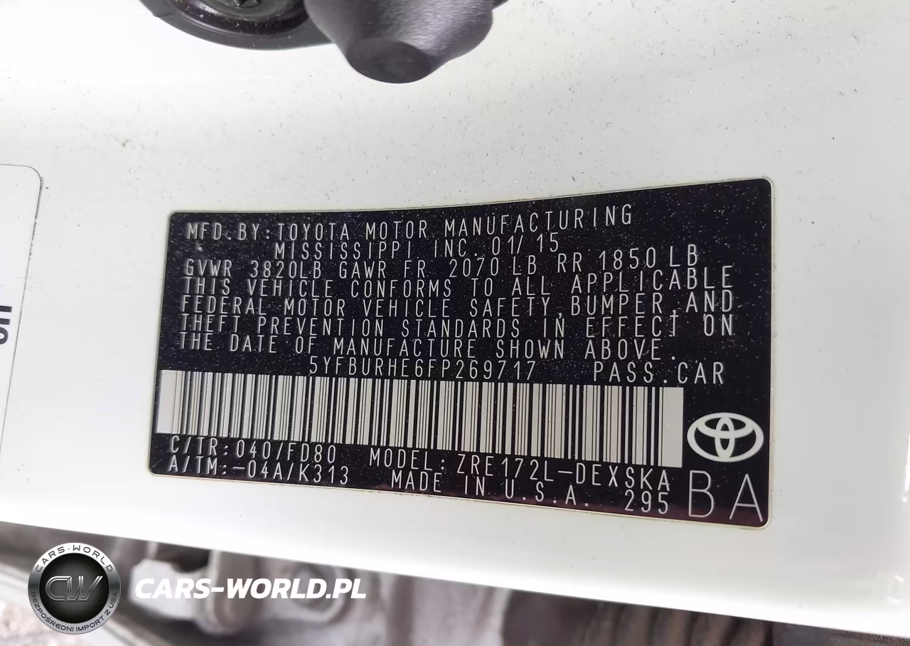 2015 Toyota Corolla S Plus VIN:5YFBURHE6FP269717 - 9