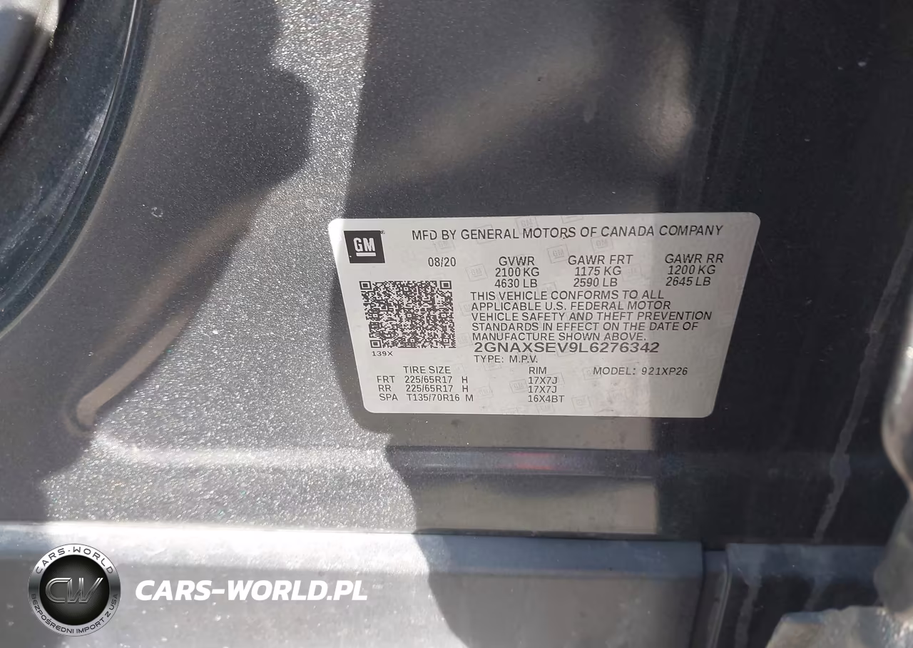 2020 Chevrolet Equinox Awd Ls VIN:2GNAXSEV9L6276342 - 9