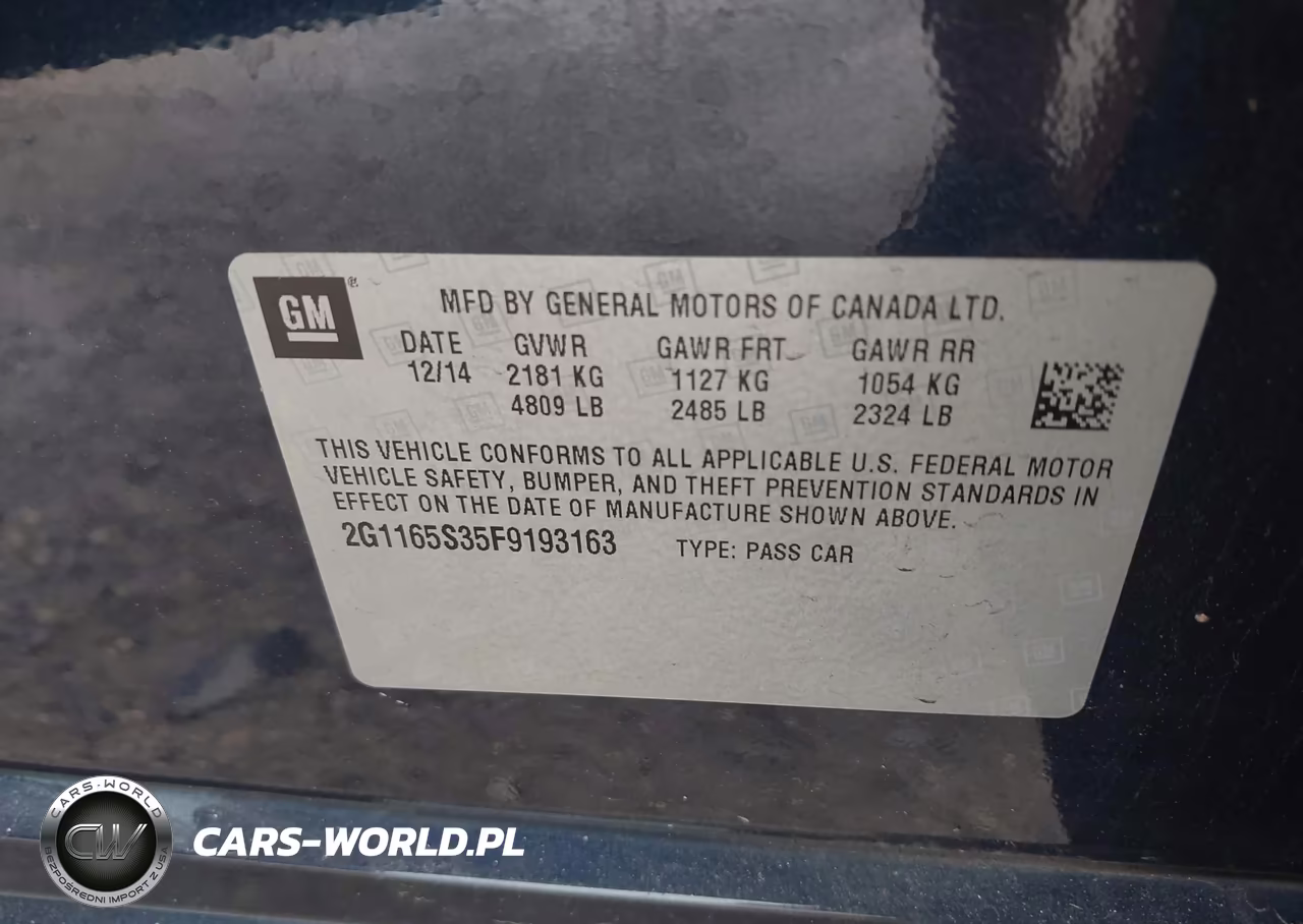 2015 Chevrolet Impala 2Lz VIN:2G1165S35F9193163 - 9