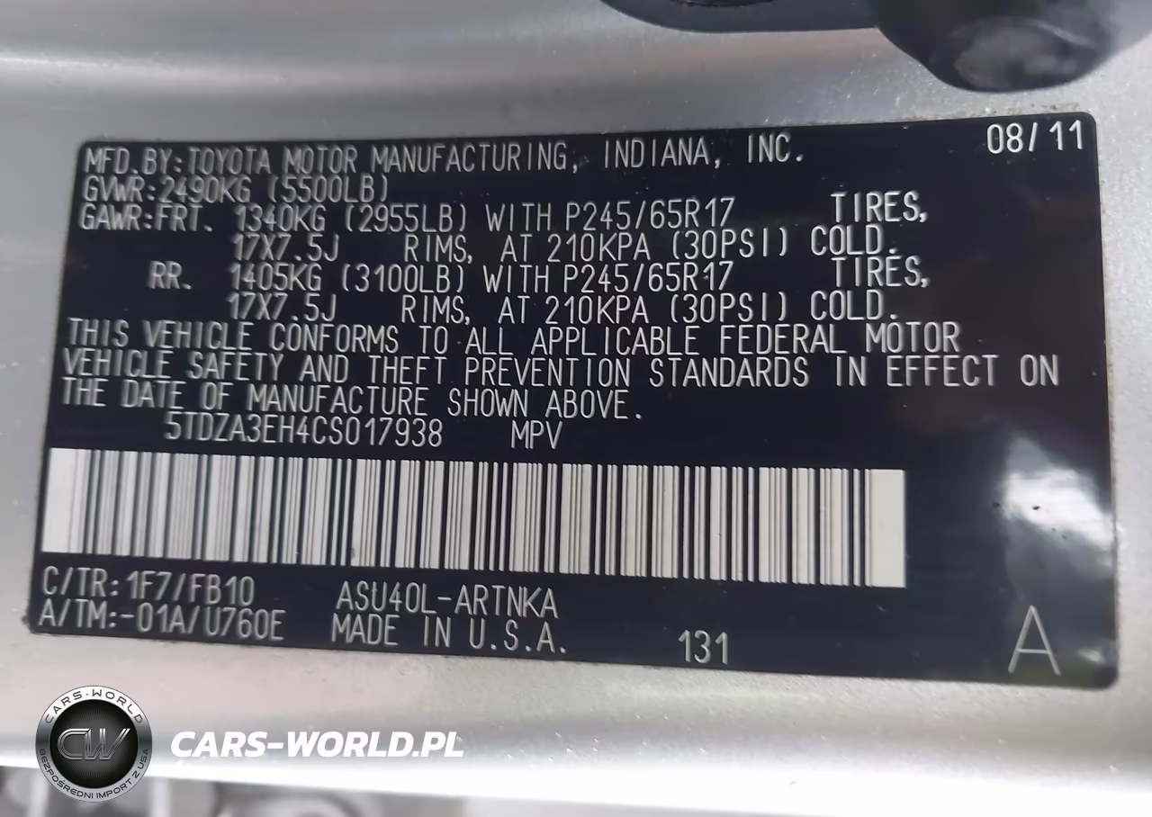 2012 Toyota Highlander VIN:5TDZA3EH4CS017938 - 9