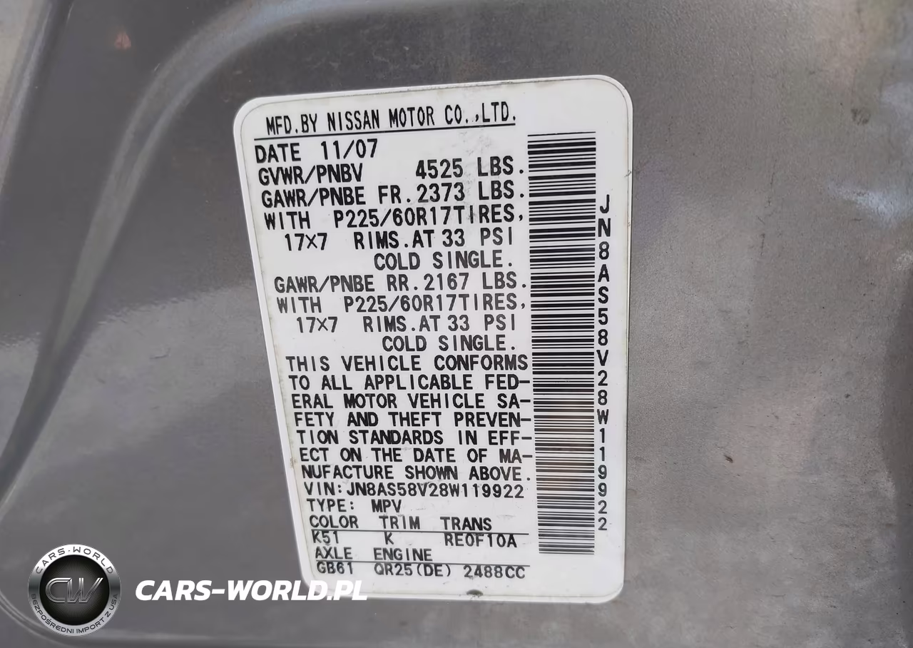 2008 Nissan Rogue Sl VIN:JN8AS58V28W119922 - 9