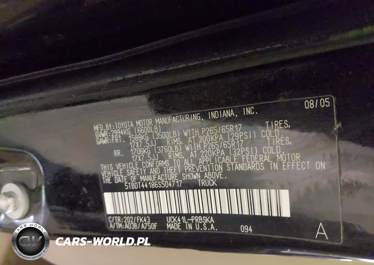 2006 Toyota Tundra Sr5 V8 VIN:5TBDT44186S504717 - 9