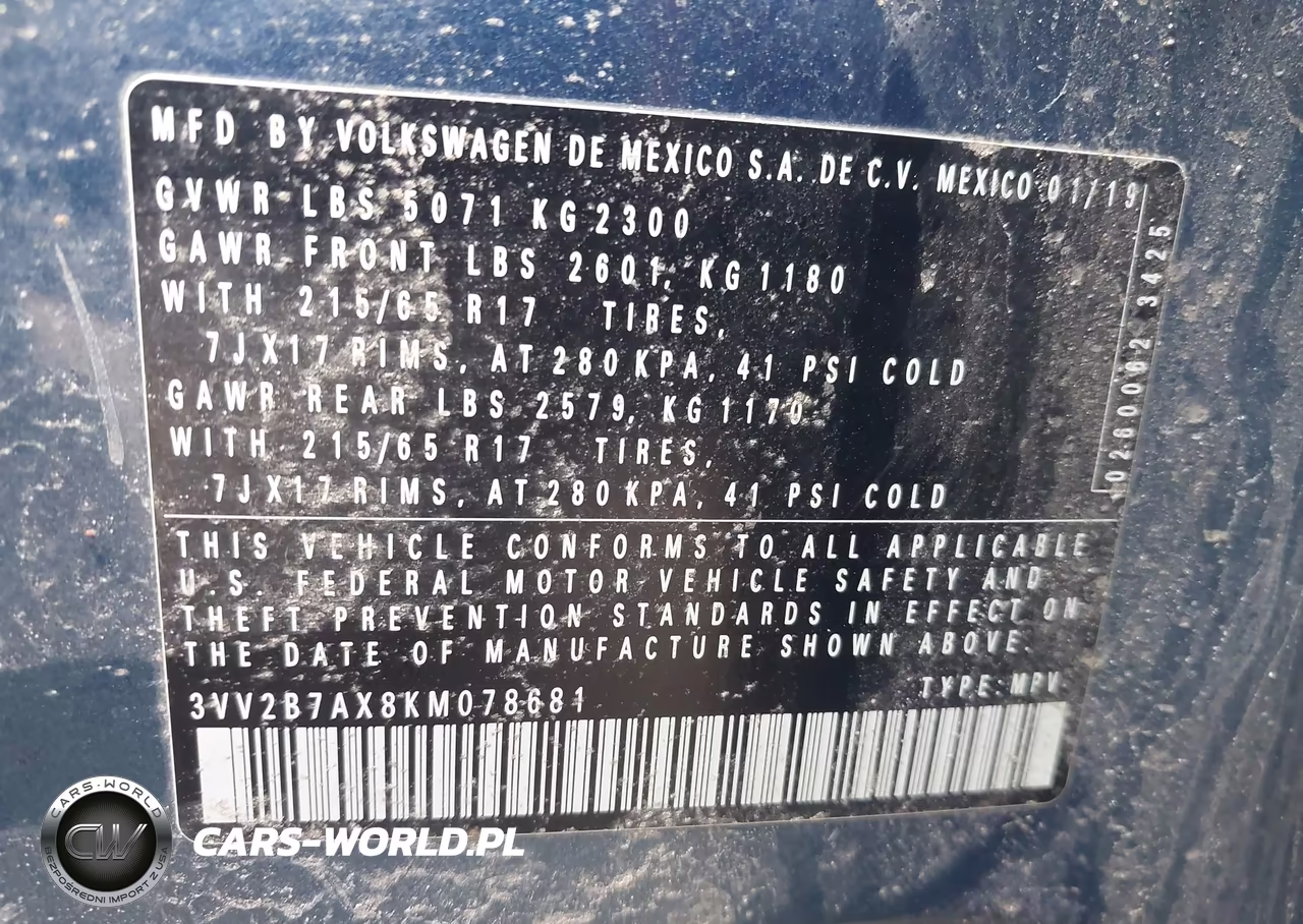 2019 Volkswagen Tiguan 2.0T Se-2.0T Sel-2.0T Sel R-Line-2.0T Sel R-Line Black VIN:3VV2B7AX8KM078681 - 9