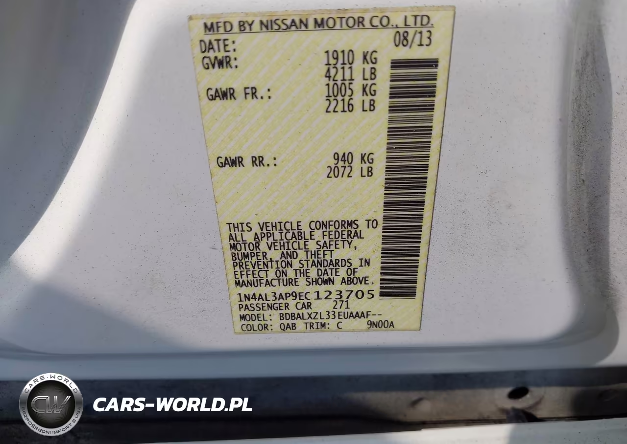 2014 Nissan Altima 2.5 Sl VIN:1N4AL3AP9EC123705 - 9