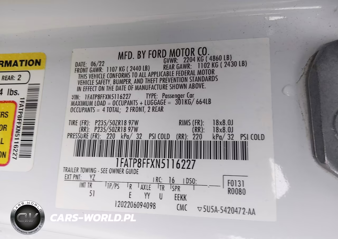 2022 Ford Mustang Gt Premium VIN:1FATP8FFXN5116227 - 9