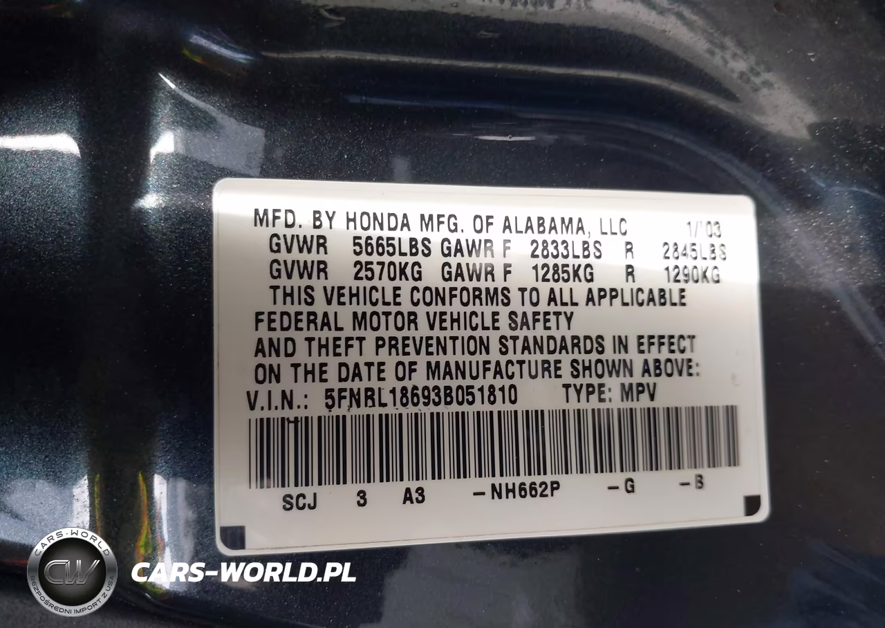 2003 Honda Odyssey Ex VIN:5FNRL18693B051810 - 9