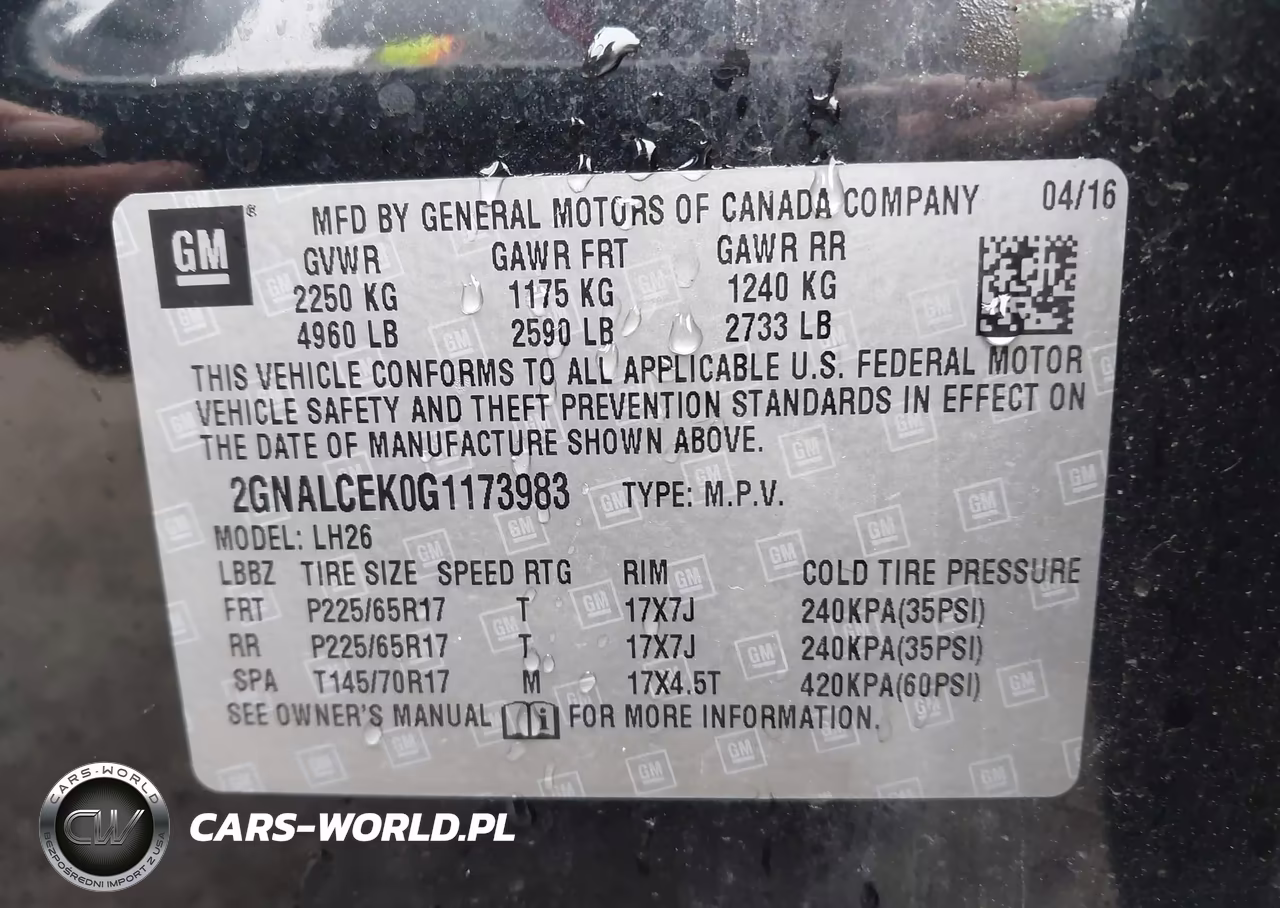 2016 Chevrolet Equinox Lt VIN:2GNALCEK0G1173983 - 9