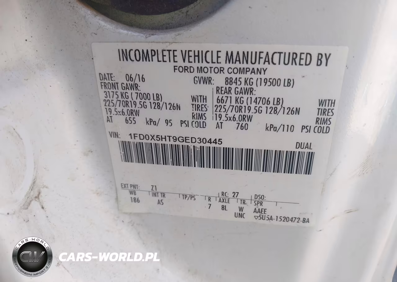 2016 Ford F-550 Chassis Xl VIN:1FD0X5HT9GED30445 - 8