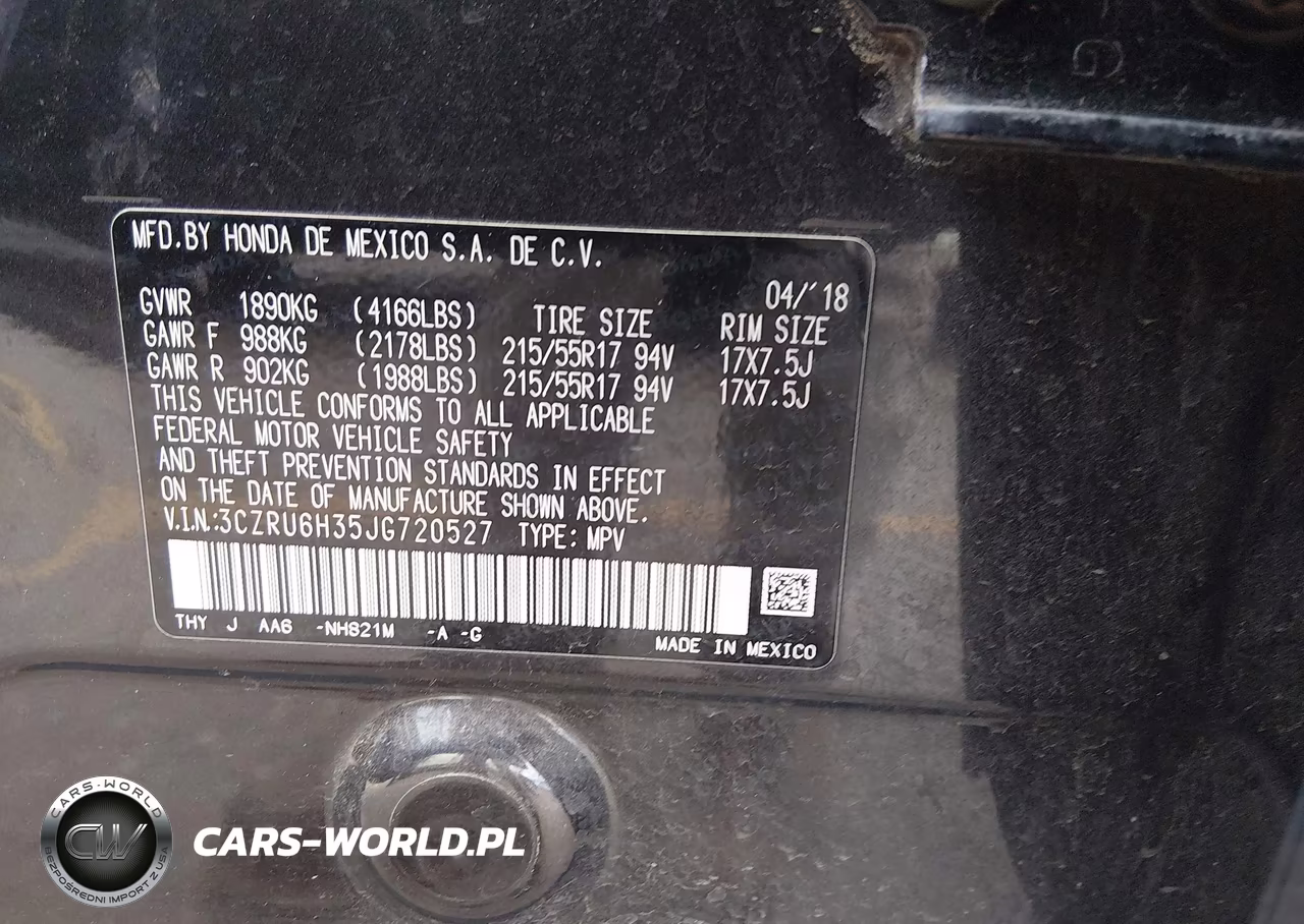 2018 Honda Hr-V Lx VIN:3CZRU6H35JG720527 - 9
