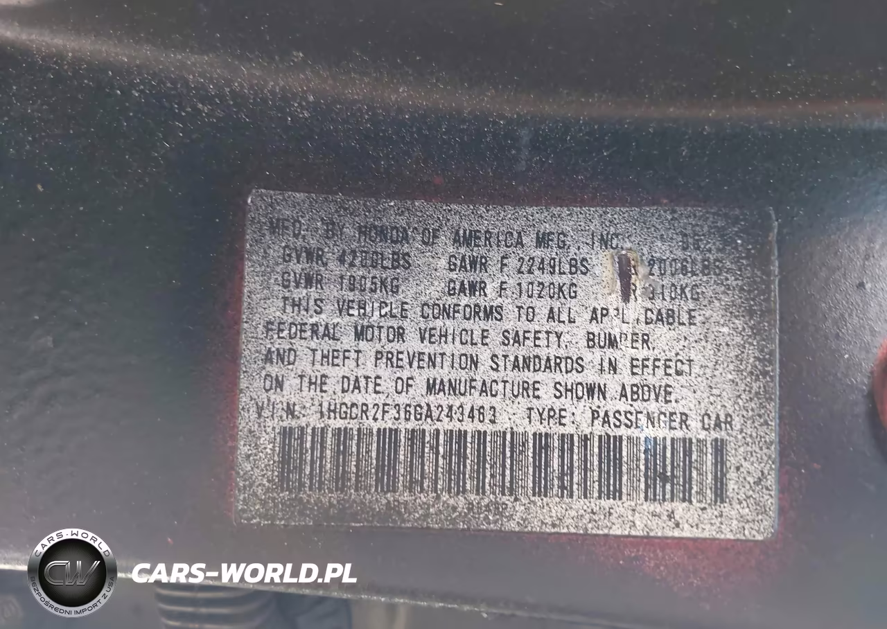 2016 Honda Accord Lx VIN:1HGCR2F36GA243463 - 9