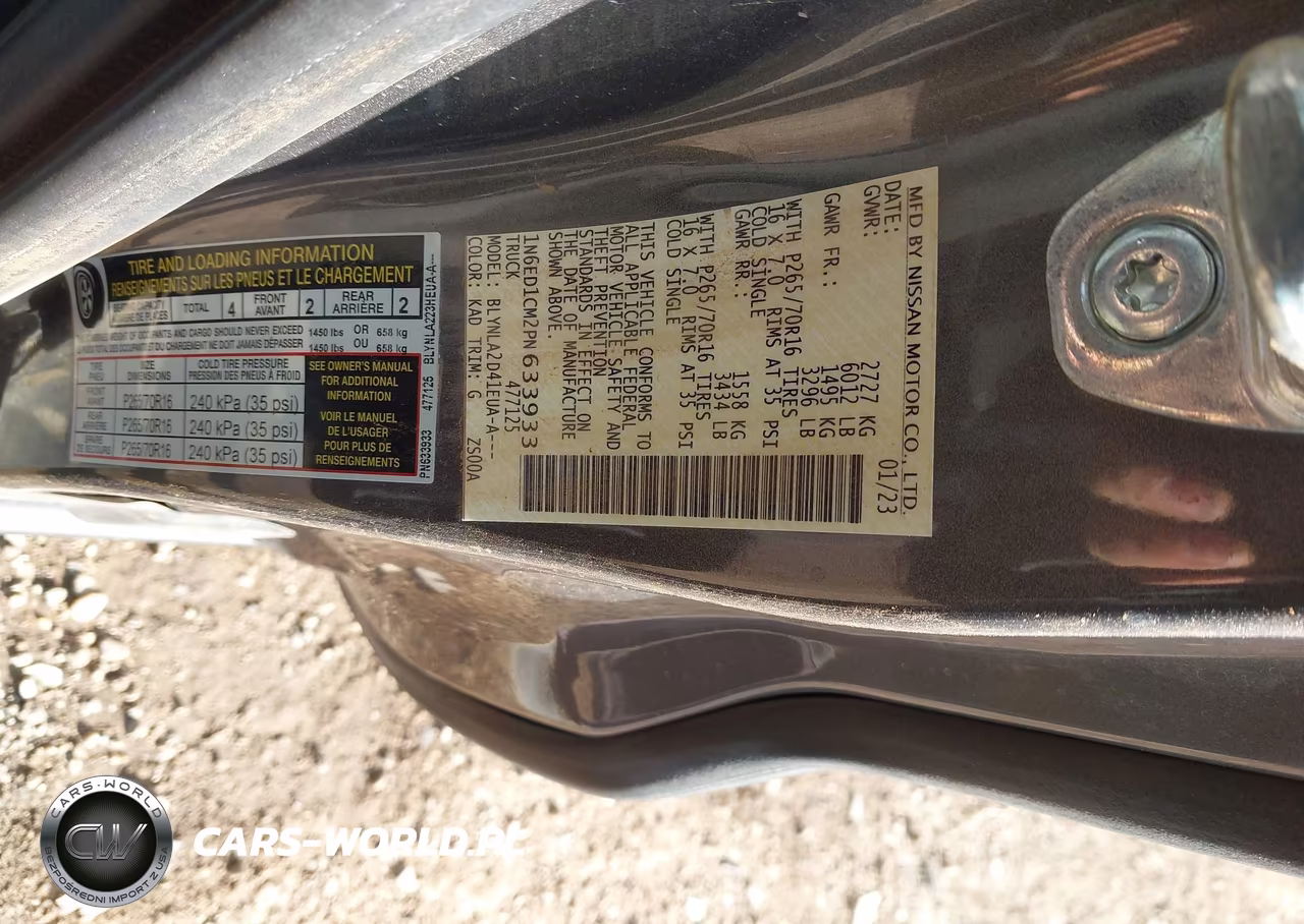 2023 Nissan Frontier King Cab S 4X4 VIN:1N6ED1CM2PN633933 - 9