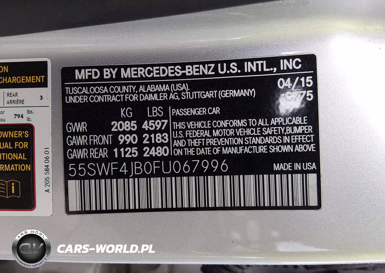 2015 Mercedes-Benz C 300 Sport VIN:55SWF4JB0FU067996 - 9