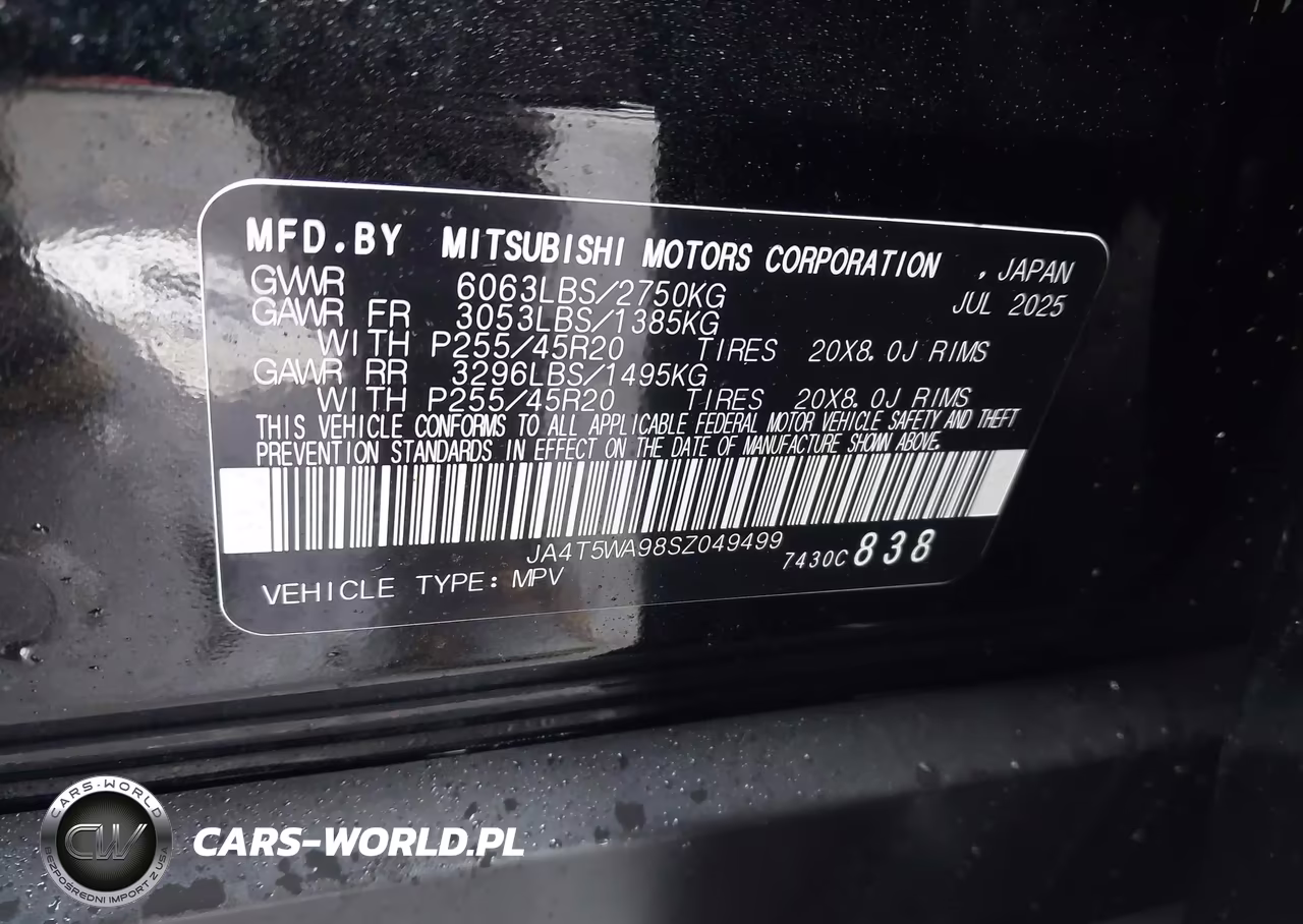 2025 Mitsubishi Outlander Phev Sel Black Edition-Sel Platinum Edition-Sel S-Awc VIN:JA4T5WA98SZ049499 - 9
