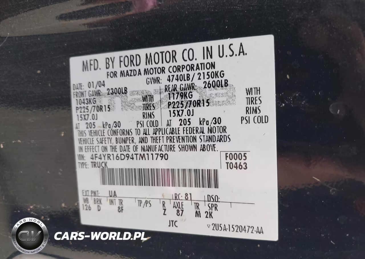 2004 Mazda B2300 Se VIN:4F4YR16D94TM11790 - 9