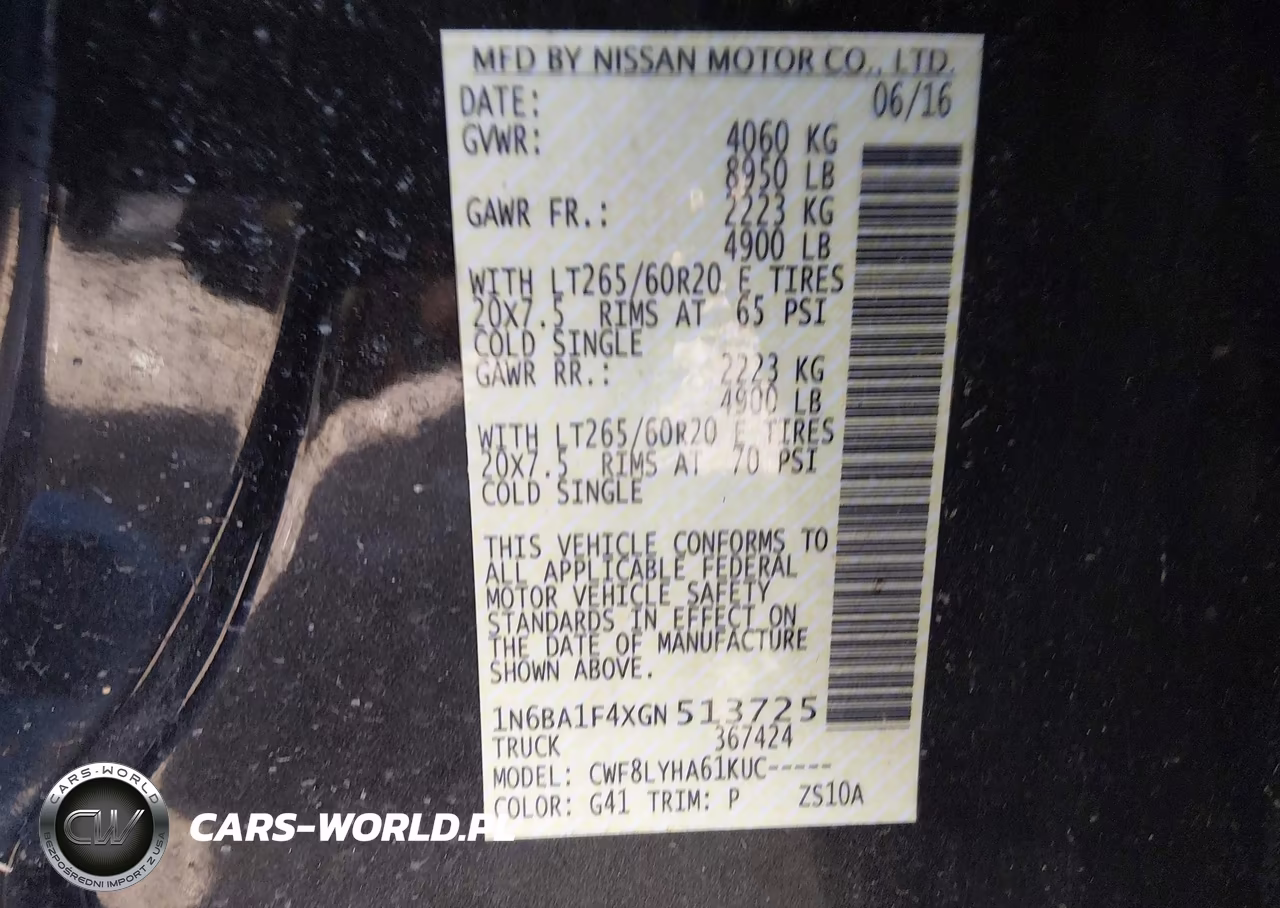 2016 Nissan Titan Xd Platinum Reserve Diesel VIN:1N6BA1F4XGN513725 - 9