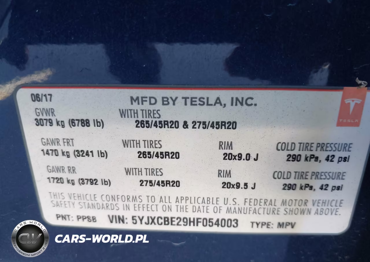 2017 Tesla Model X 100D-75D-90D VIN:5YJXCBE29HF054003 - 9