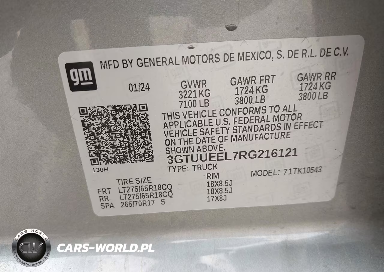 2024 GMC Sierra 1500 4Wd Short Box At4 VIN:3GTUUEEL7RG216121 - 9