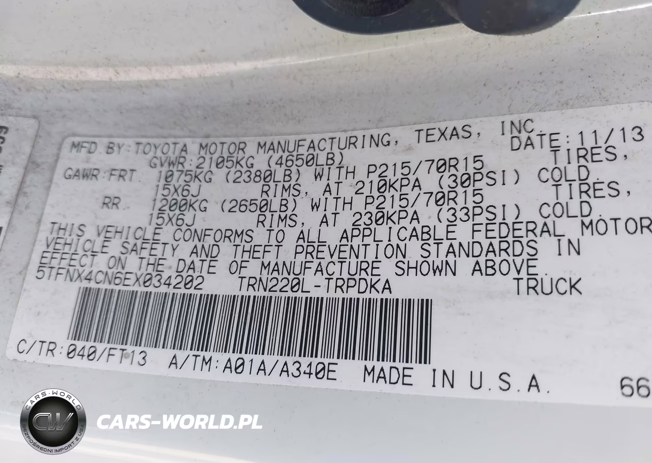 2014 Toyota Tacoma VIN:5TFNX4CN6EX034202 - 9