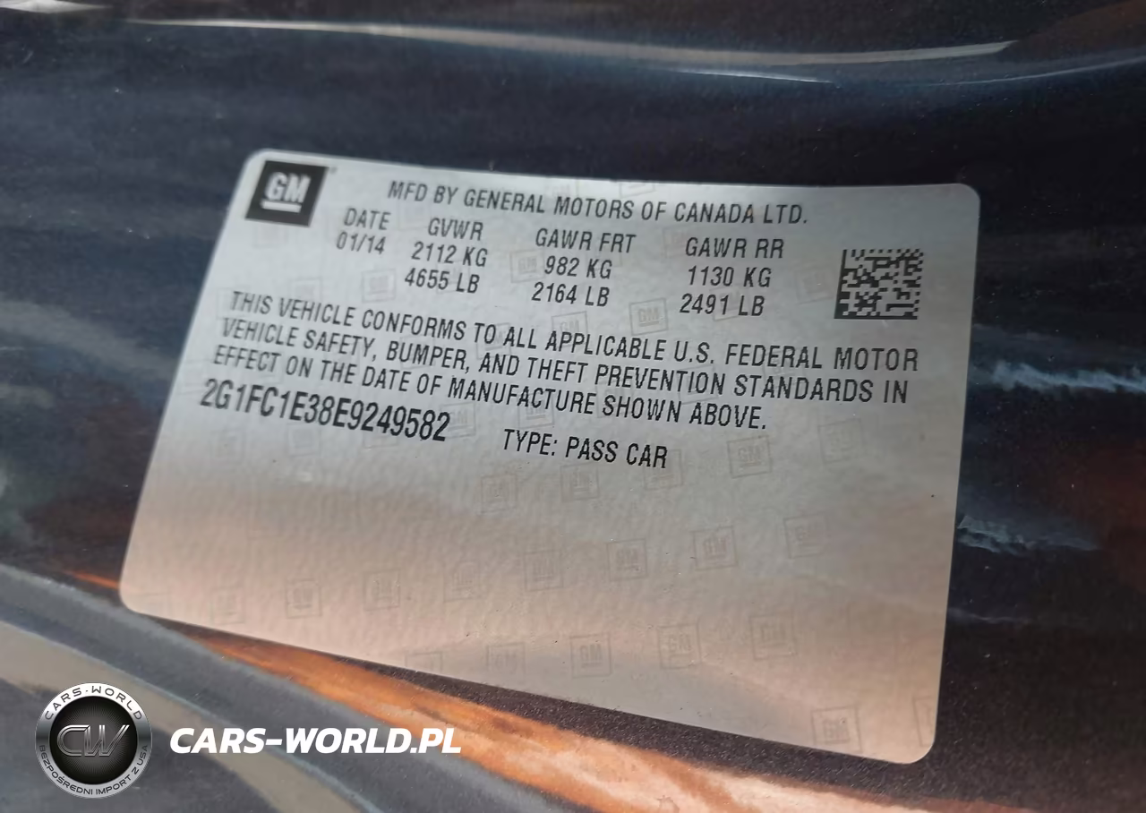 2014 Chevrolet Camaro 2Lt VIN:2G1FC1E38E9249582 - 9