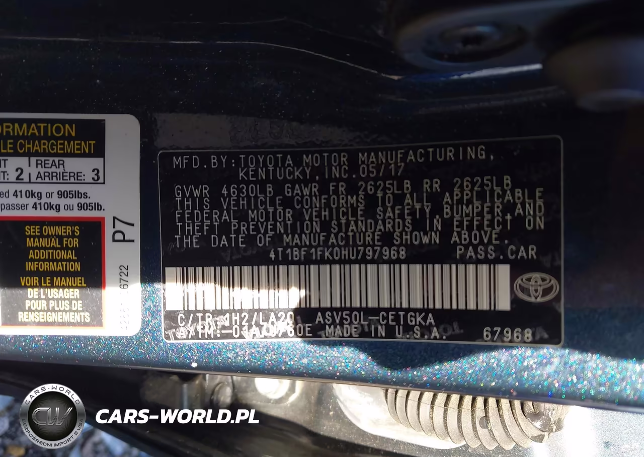2017 Toyota Camry Xle VIN:4T1BF1FK0HU797968 - 9