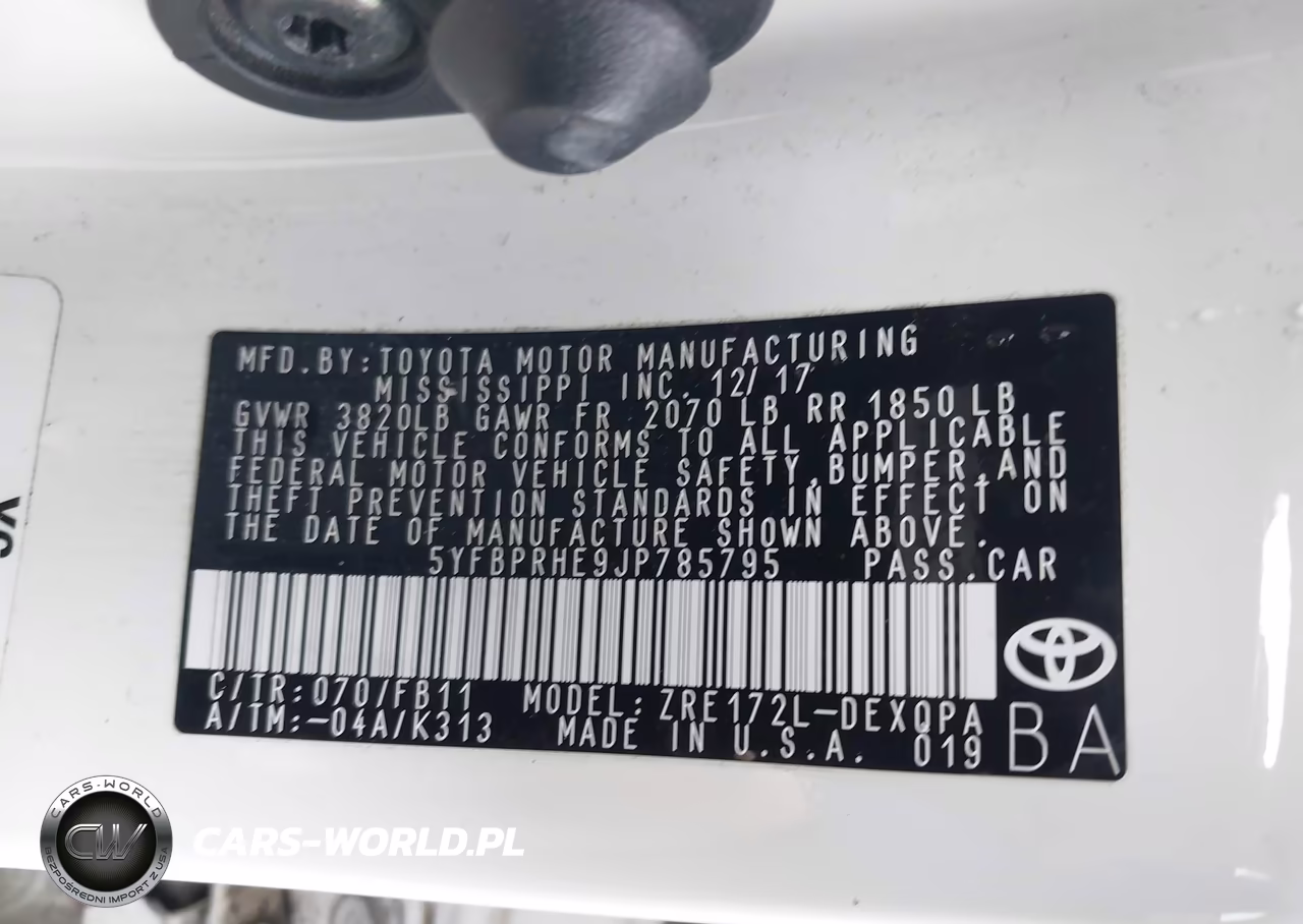2018 Toyota Corolla Le Eco VIN:5YFBPRHE9JP785795 - 9