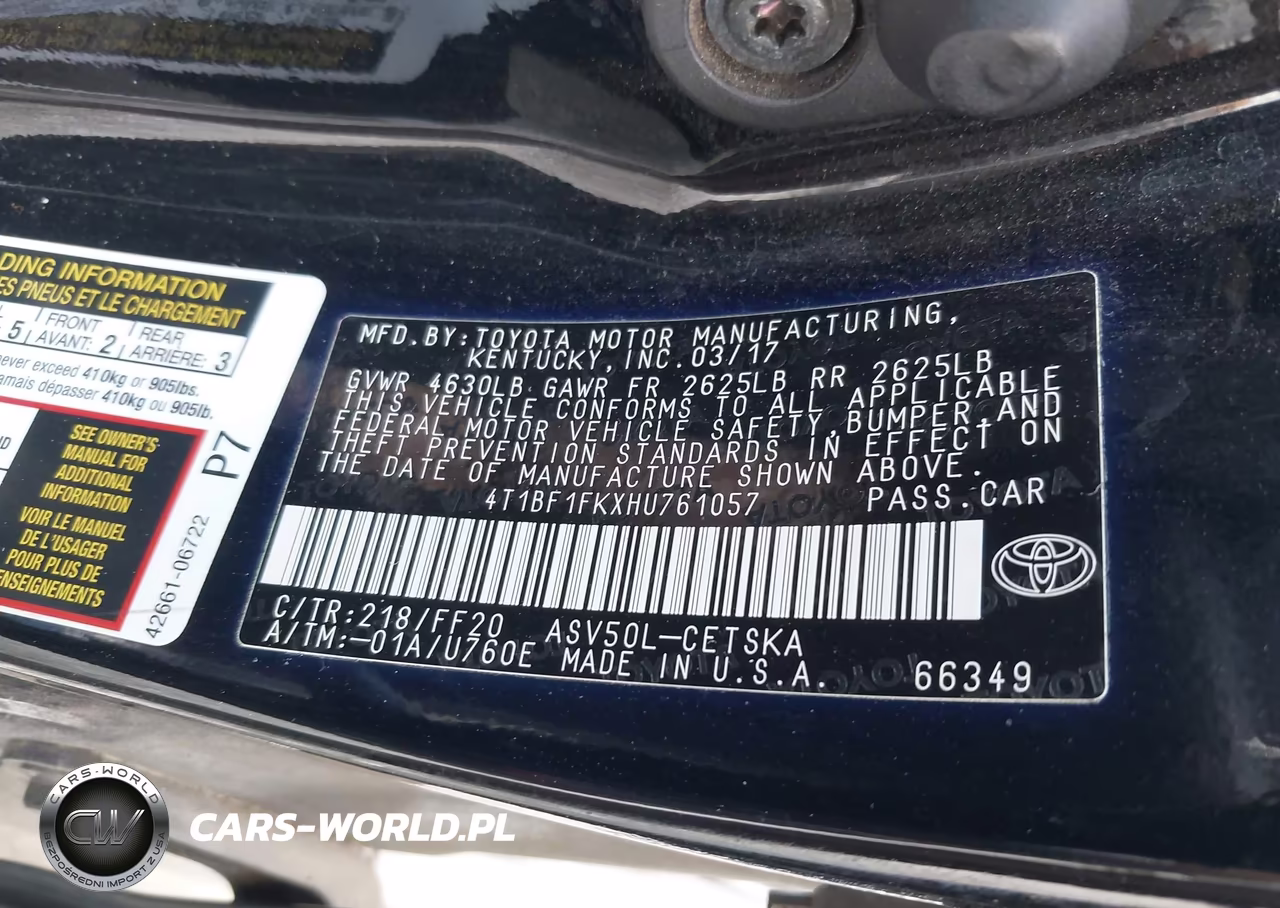 2017 Toyota Camry Se VIN:4T1BF1FKXHU761057 - 9