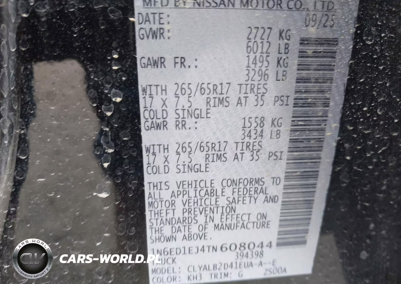 2026 Nissan Frontier Sv 4X2 VIN:1N6ED1EJ4TN608044 - 9