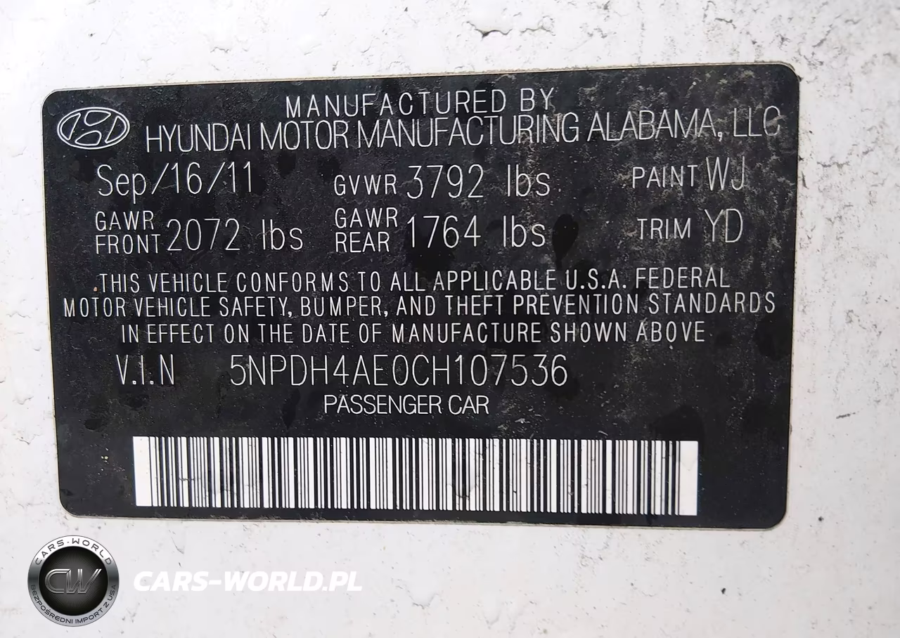2012 Hyundai Elantra Limited VIN:5NPDH4AE0CH107536 - 9