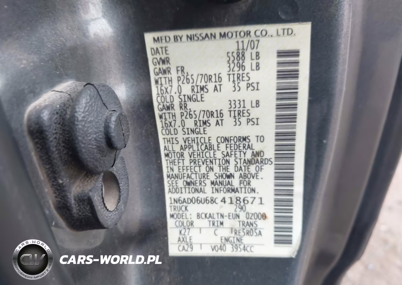 2008 Nissan Frontier Se VIN:1N6AD06U68C418671 - 9