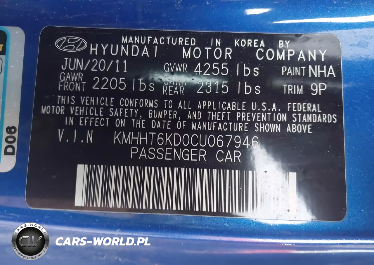 2012 Hyundai Genesis 2.0T VIN:KMHHT6KD0CU067946 - 9