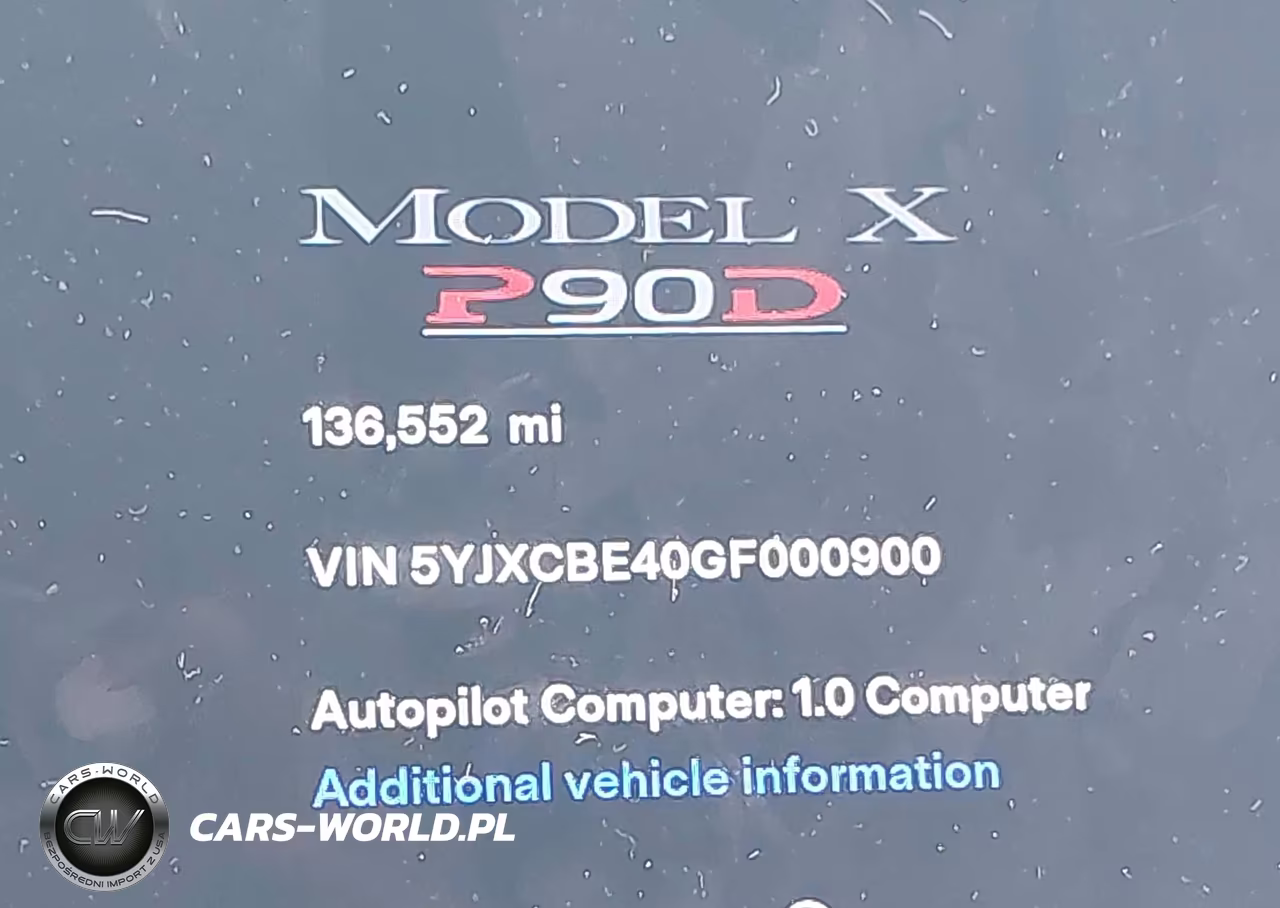 2016 Tesla Model X 75D-P100D-P90D VIN:5YJXCBE40GF000900 - 16
