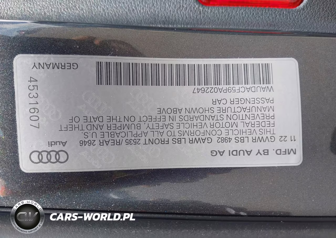 2023 Audi A5 Sportback Premium 45 Tfsi S Line Quattro S Tronic VIN:WAUDACF59PA022647 - 9