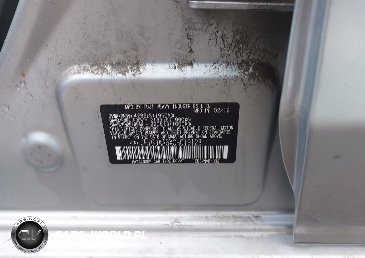 2012 Subaru Impreza 2.0I VIN:JF1GJAA6XCH019123 - 9