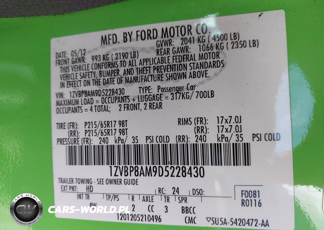 2013 Ford Mustang V6 Premium VIN:1ZVBP8AM9D5228430 - 9