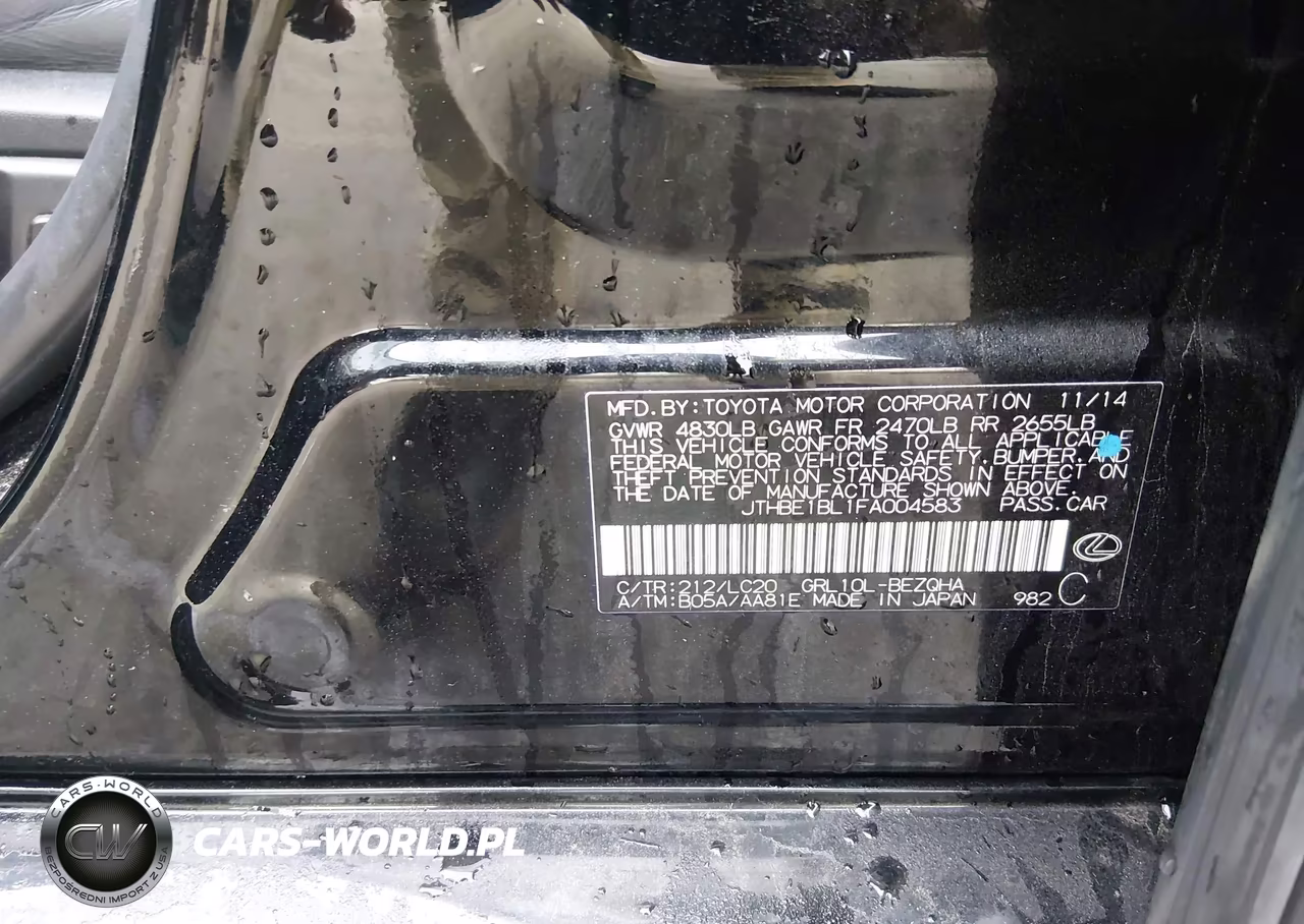 2015 Lexus Gs 350 VIN:JTHBE1BL1FA004583 - 9