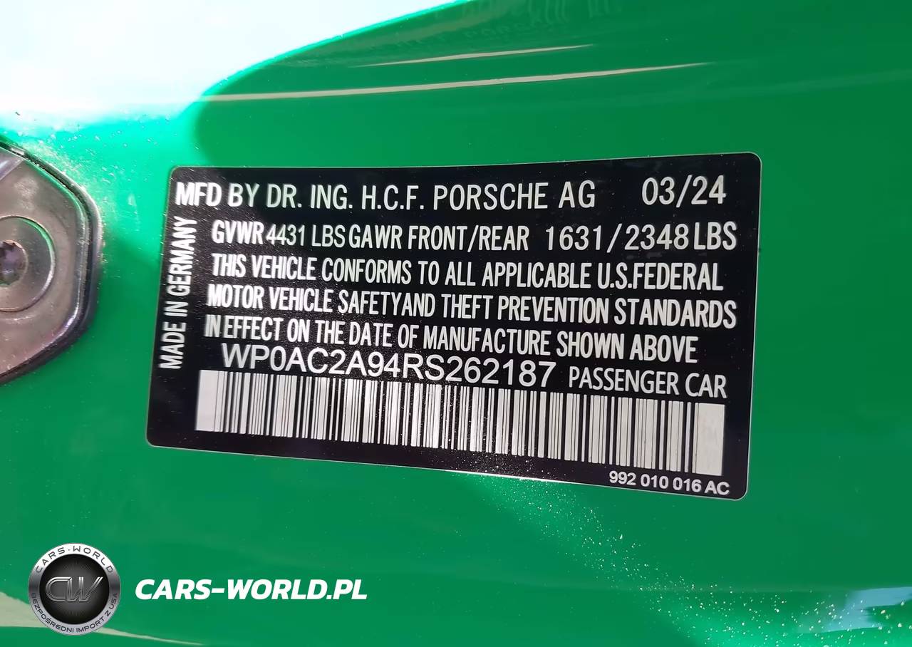 2022 Porsche 911 VIN:WP0AC2A98NS268150 - 9
