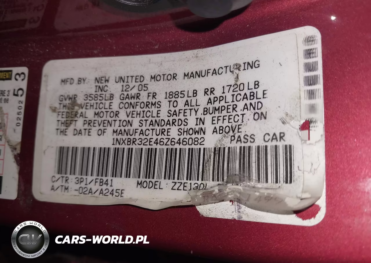 2006 Toyota Corolla Le VIN:1NXBR32E46Z646082 - 9