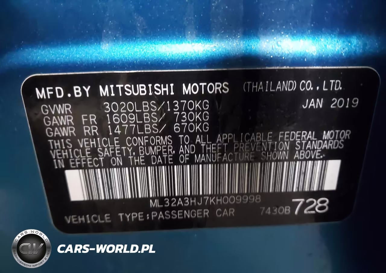 2019 Mitsubishi Mirage Es VIN:ML32A3HJ7KH009998 - 9