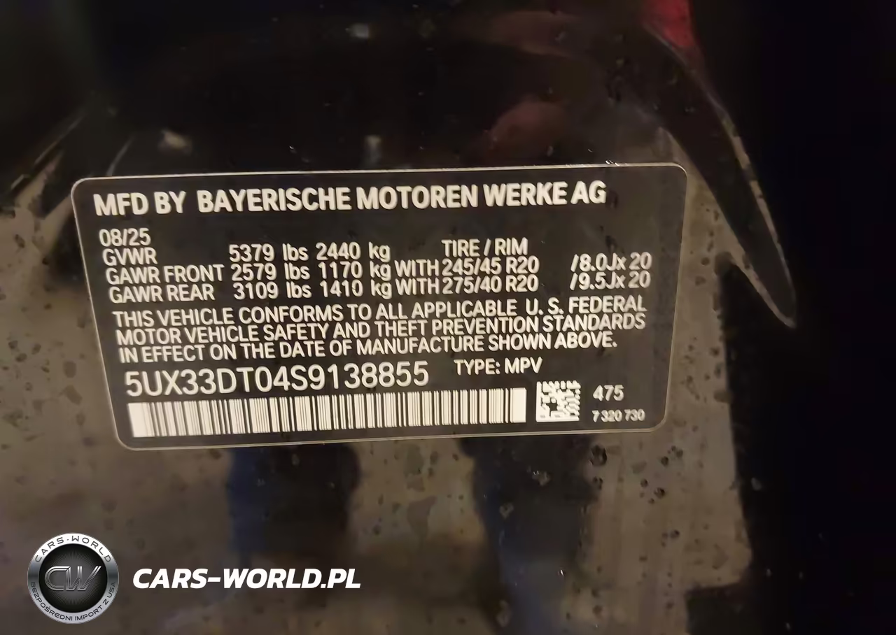 2025 BMW X4 xDrive30I VIN:5UX33DT04S9138855 - 9