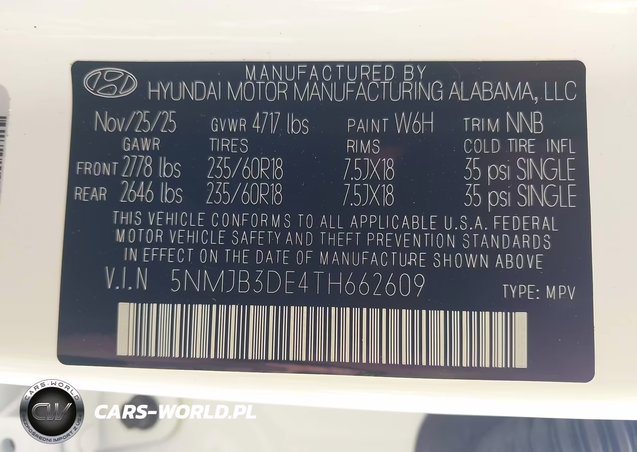 2026 Hyundai Tucson Sel VIN:5NMJB3DE4TH662609 - 9