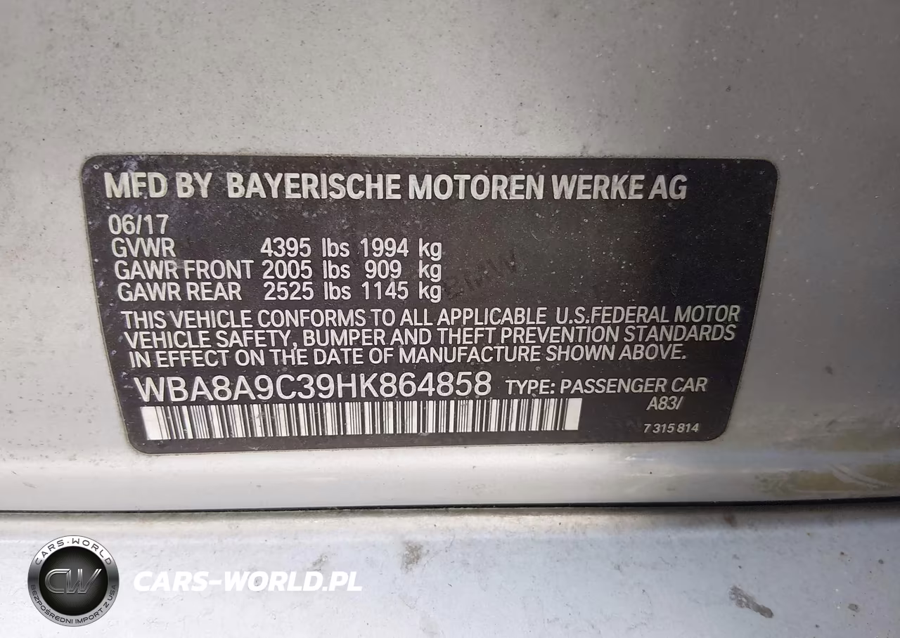 2017 BMW 320I VIN:WBA8A9C39HK864858 - 9